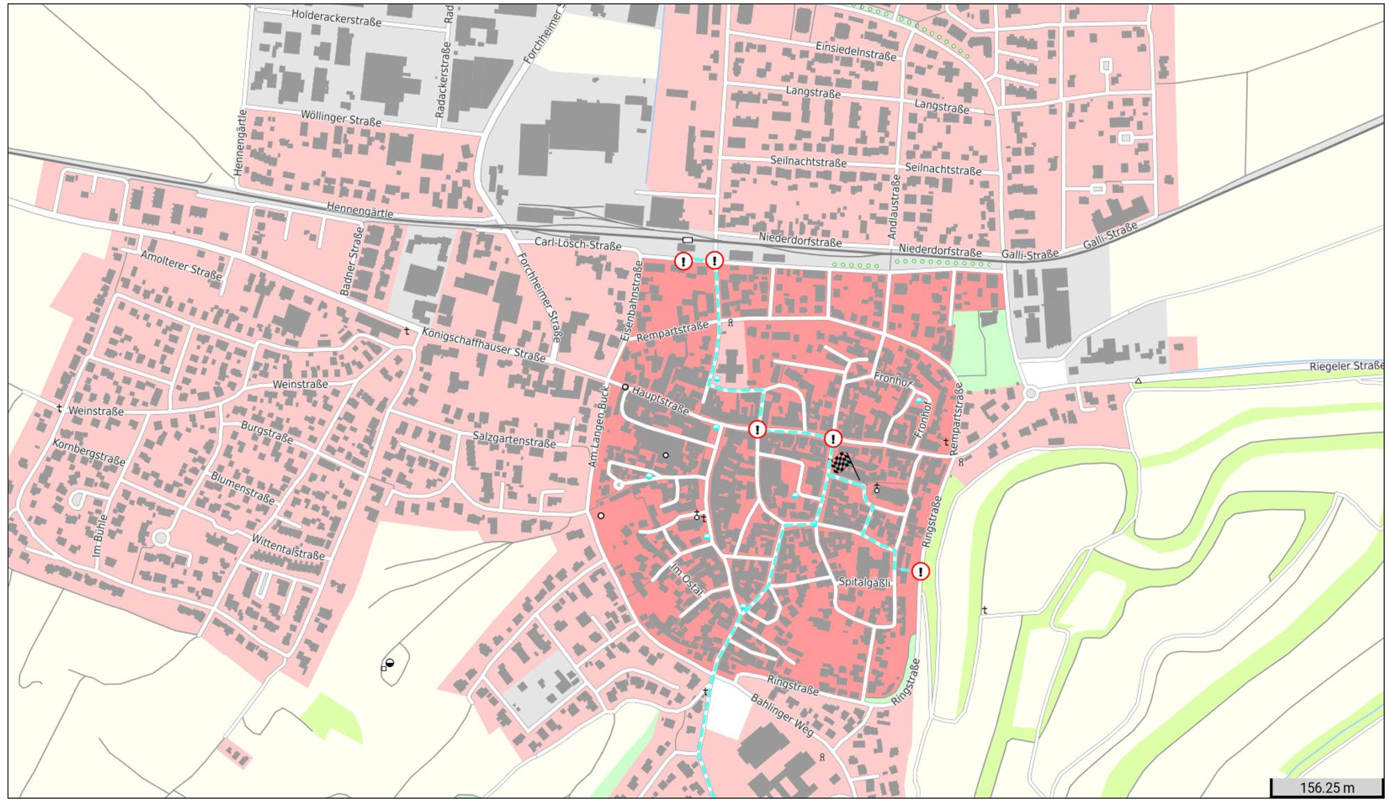 Kartenausschnitt - Schulwegplan SBBZ Albert Schweitzer Schule Endingen